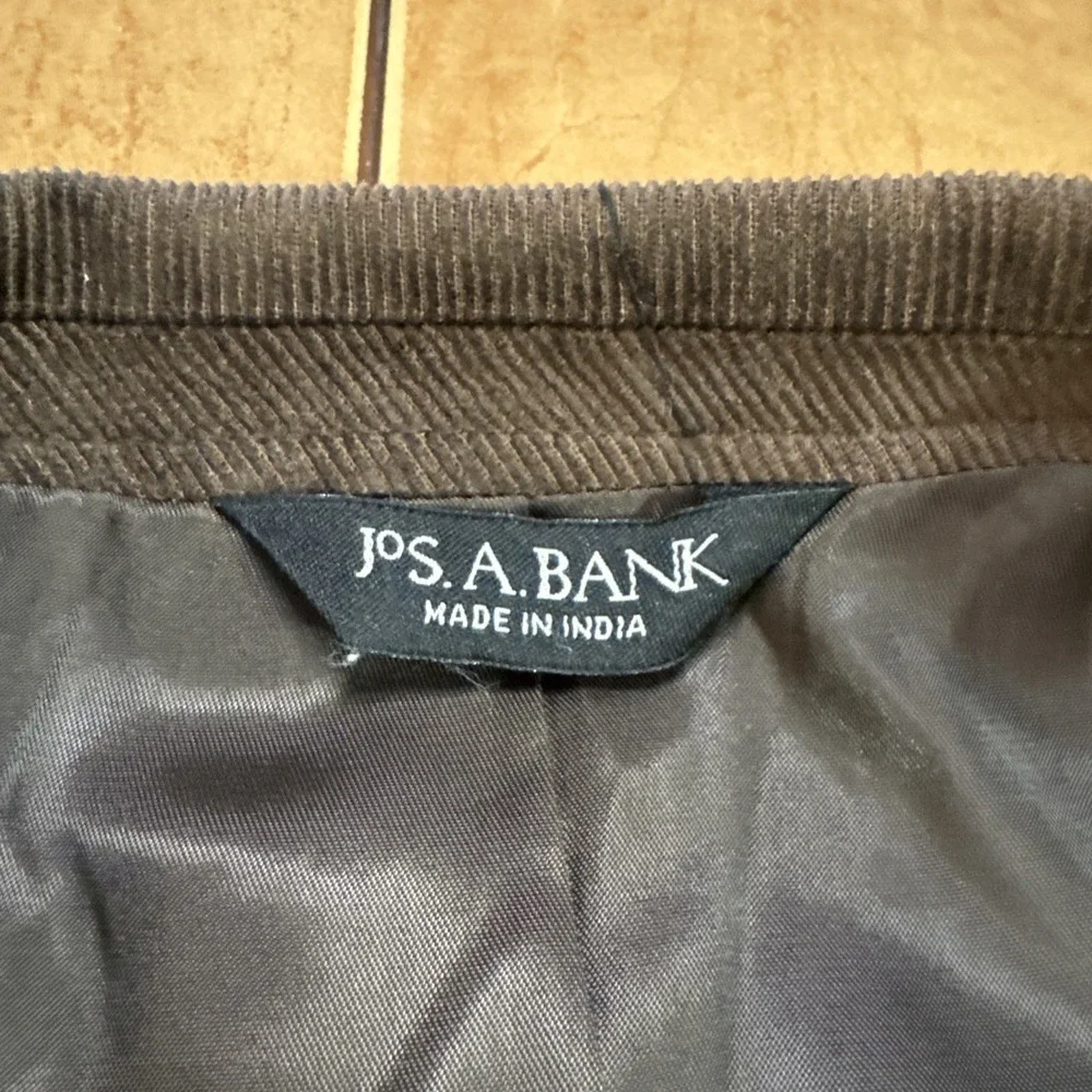 Jos A Bank Mens Sz 44L Brown Corduroy Blazer Cotton Tencel Sport Coat‎ Jacket
